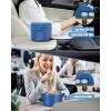 imageBuddew 15L 304 Stainless Steel Inner Container Electric Lunch Box Removable Replacement Tray with Sealed Silicone Cover Easy to Clean Eco Friendly and Dishwasher SafeBlueRound