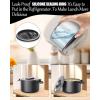 imageBuddew 15L 304 Stainless Steel Inner Container Electric Lunch Box Removable Replacement Tray with Sealed Silicone Cover Easy to Clean Eco Friendly and Dishwasher SafeBlackRound