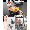 imageBuddew 15L 304 Stainless Steel Inner Container Electric Lunch Box Removable Replacement Tray with Sealed Silicone Cover Easy to Clean Eco Friendly and Dishwasher SafeBlack  Dual Container