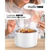 imageBuddew 15L 304 Stainless Steel Inner Container Electric Lunch Box Removable Replacement Tray with Sealed Silicone Cover Easy to Clean Eco Friendly and Dishwasher SafeWhiteRound