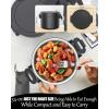 imageBuddew 15L 304 Stainless Steel Inner Container Electric Lunch Box Removable Replacement Tray with Sealed Silicone Cover Easy to Clean Eco Friendly and Dishwasher SafeBlackRound