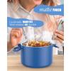 imageBuddew 15L 304 Stainless Steel Inner Container Electric Lunch Box Removable Replacement Tray with Sealed Silicone Cover Easy to Clean Eco Friendly and Dishwasher SafeBlueRound