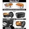 imageBuddew 15L 304 Stainless Steel Inner Container with Compartments Electric Lunch Box Removable Replacement Tray with Sealed Silicone Cover Easy to Clean Eco Friendly and Dishwasher SafeBlack  Dual Container