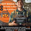 imageBuddew 15L 304 Stainless Steel Inner Container with Compartments Electric Lunch Box Removable Replacement Tray with Sealed Silicone Cover Easy to Clean Eco Friendly and Dishwasher SafeGrayBlack Handle