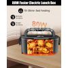 imageBuddew 15L 304 Stainless Steel Inner Container with Compartments Electric Lunch Box Removable Replacement Tray with Sealed Silicone Cover Easy to Clean Eco Friendly and Dishwasher SafeBlack  Dual Container