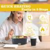 imageBuddew 15L 304 Stainless Steel Inner Container with Compartments Electric Lunch Box Removable Replacement Tray with Sealed Silicone Cover Easy to Clean Eco Friendly and Dishwasher SafeYellow