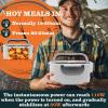 imageBuddew 15L 304 Stainless Steel Inner Container with Compartments Electric Lunch Box Removable Replacement Tray with Sealed Silicone Cover Easy to Clean Eco Friendly and Dishwasher SafeWhiteGray Handle