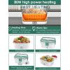 imageBuddew Electric Lunch Box 80W Food Heater 18L Large Capacity Heated Lunch Box 3 in 1 12V24V110V Portable Lunch Warmer for CarTruckHomeOffice with Carry Bag and Fork and Spoon GrayGreenGreen