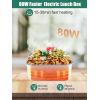 imageBuddew Electric Lunch Box 80W Food Heater 18L Large Capacity Heated Lunch Box 3 in 1 12V24V110V Portable Lunch Warmer for CarTruckHomeOffice with Carry Bag and Fork and Spoon GrayGreenGreen
