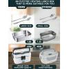 imageBuddew Electric Lunch Box 80W Food Heater 18L Large Capacity Heated Lunch Box 3 in 1 12V24V110V Portable Lunch Warmer for CarTruckHomeOffice with Carry Bag and Fork and Spoon GrayGreenGray