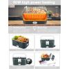imageBuddew Electric Lunch Box 80W Food Heater 18L Large Capacity Heated Lunch Box 3 in 1 12V24V110V Portable Lunch Warmer for CarTruckHomeOffice with Carry Bag and Fork and Spoon GrayGreenGrayWhite Handle