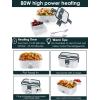 imageBuddew Electric Lunch Box 80W Food Heater 18L Large Capacity Heated Lunch Box 3 in 1 12V24V110V Portable Lunch Warmer for CarTruckHomeOffice with Carry Bag and Fork and Spoon GrayGreenGray