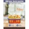 imageBuddew Electric Lunch Box 80W Food Heater 18L Large Capacity Heated Lunch Box 3 in 1 12V24V110V Portable Lunch Warmer for CarTruckHomeOffice with Carry Bag and Fork and Spoon GrayGreenRoyal blueGreen Handle