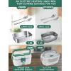imageBuddew Electric Lunch Box 80W Food Heater 18L Large Capacity Heated Lunch Box 3 in 1 12V24V110V Portable Lunch Warmer for CarTruckHomeOffice with Carry Bag and Fork and Spoon GrayGreenGreen