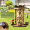 imageSolar Bird Feeders for Outdoors Hanging Bring Three Water Cups  Premium Grade Metal Wild Bird Feeders ChewProof Weather and Water Resistant Bird feeders Outside and Garden Decoration Bronze