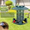 imageSolar Bird Feeders for Outdoors Hanging Bring Three Water Cups  Premium Grade Metal Wild Bird Feeders ChewProof Weather and Water Resistant Bird feeders Outside and Garden Decoration Green